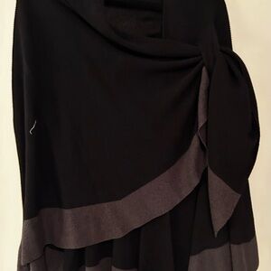 Versatile and elegant. Made in Canada Black and Gray Knit multi wear poncho.